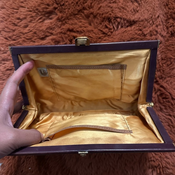 Vintage African Tribal Leather and Silk Clutch Purse